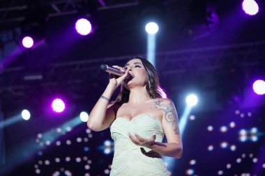 ISTANBUL, TURKEY - JUNE 01, 2022: Turkish singer Melek Mosso concert during Beyoglu Culture Road Festival