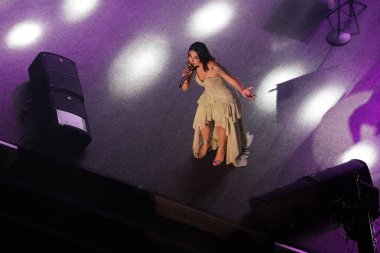 ISTANBUL, TURKEY - JUNE 01, 2022: Turkish singer Melek Mosso concert during Beyoglu Culture Road Festival