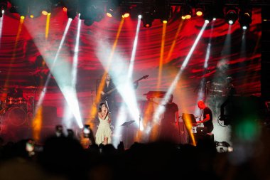ISTANBUL, TURKEY - JUNE 01, 2022: Turkish singer Melek Mosso concert during Beyoglu Culture Road Festival