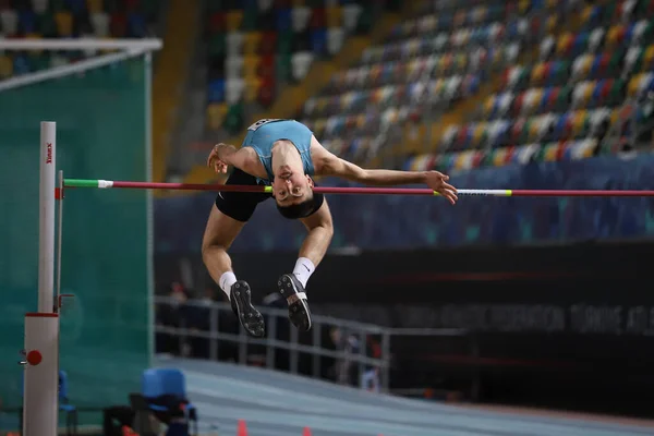 Istanbul Turkey February 2022 Undefined Athlete High Jumping Turkish Indoor — Stockfoto