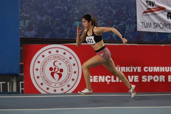 Istanbul Turkey February 2022 Undefined Athlete Running Turkish Indoor Athletics — Foto de Stock