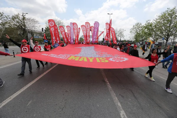 Istanbul Turkey May 2022 People March International Workers Day — Fotografia de Stock