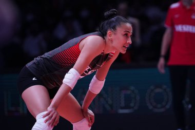 ANKARA, TURKIYE - HAZİRAN 05, 2022: Akoz Simge Sebnem in Turkey vs Belçika VNL Havuz Maçı Ankara Arena