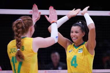 ANKARA, TURKIYE - 13 Temmuz 2022: Da Silva Ana Carolina in Brazil vs Japan VNL Quarter Final maçı Ankara Arena 'da