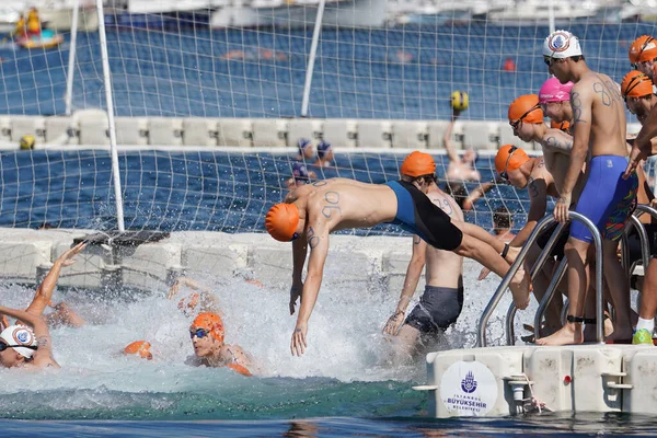 Istanbul Turkiye July 2022 Athletes Competing Swimming Race Maltepe Water — Stock Photo, Image