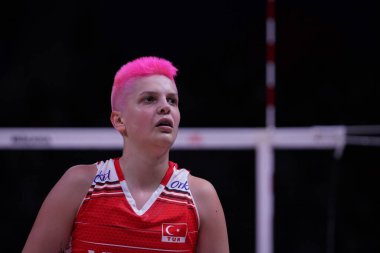 ANKARA, TURKIYE - 14 Temmuz 2022: Karakurt Ebrar in Turkey vs Tayland VNL çeyrek final maçı Ankara Arena 'da