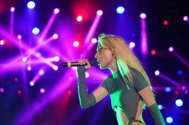 ISTANBUL, TURKIYE - AUGUST 14, 2022: Turkish singer Gunes concert in Istanbul Fest