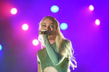 ISTANBUL, TURKIYE - AUGUST 14, 2022: Turkish singer Gunes concert in Istanbul Fest