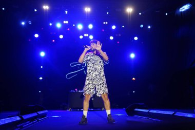 ISTANBUL, TURKIYE - AUGUST 09, 2022: Turkish singer Sefo concert in Uskudar Fest