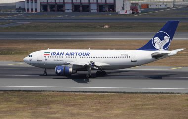 ISTANBUL, TURKIYE - AUGUST 06, 2022: Iran Air Tour Airbus 310-325 (644) landing to Istanbul International Airport