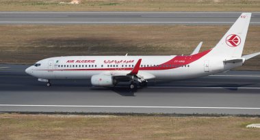 ISTANBUL, TURKIYE - AUGUST 06, 2022: Air Algerie Boeing 737-8D6 (60753) landing to Istanbul International Airport