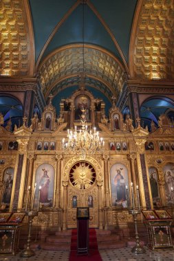 İSTANBUL, TÜRKİYE - 25 Şubat 2023: Bulgaristan Fener Bölgesindeki St. Stephen Kilisesi. Kilise 1985 'te inşa edildi..