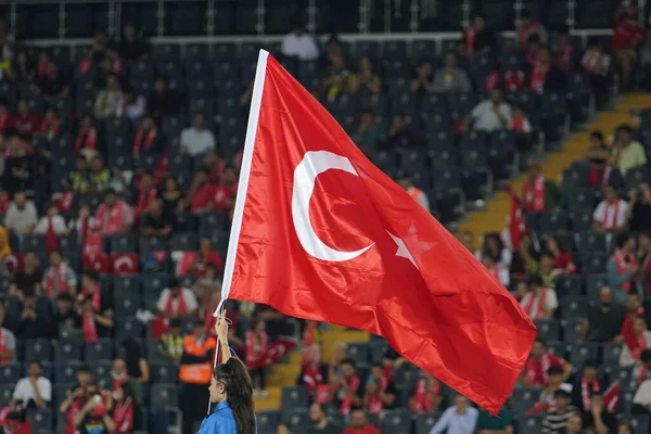 Istanbul Turkiye Wrzesień 2022 Flaga Turecka Podczas Ceremonii Otwarcia Pucharu — Zdjęcie stockowe