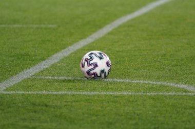 ISTANBUL, TURKIYE - SEPTEMBER 30, 2022: Fifa football ball in Tukiye vs France National teams match in Amputee Football World Cup