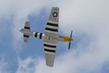 ESKISEHIR, TURKIYE - SEPTEMBER 18, 2022: M.S.O Air and Space Museum North American P-51D Mustang (44-73149) display in Sivrihisar SHG Airshow