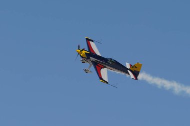ESKISEHIR, TURKIYE - SEPTEMBER 18, 2022: Private Extra EA-330SC (SC086) display in Sivrihisar SHG Airshow