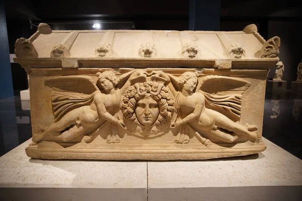 Sarcofag Muzeul Arheologie Antalya Orașul Antalya Turkiye — Fotografie, imagine de stoc