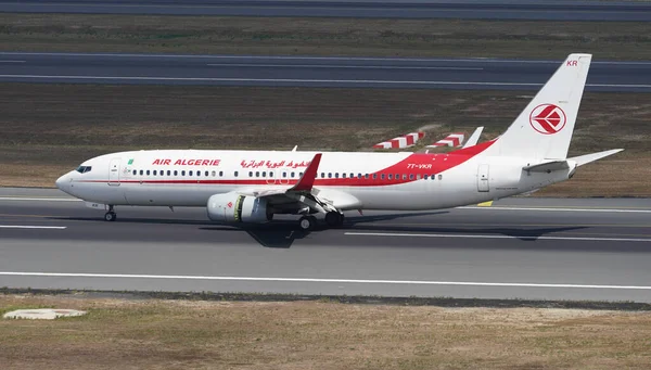 ISTANBUL, TURKIYE - AUGUST 06, 2022: Air Algerie Boeing 737-8D6 (60754) landing to Istanbul International Airport