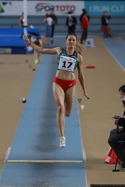 Istanbul Turkey March 2022 Milena Mitkova Long Jumping Balkan Athletics — Stockfoto