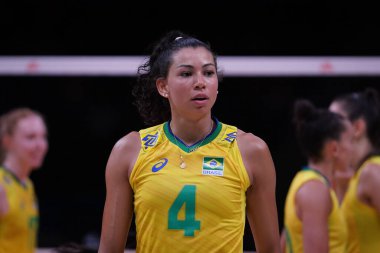 ANKARA, TURKIYE - 13 Temmuz 2022: Da Silva Ana Carolina in Brazil vs Japan VNL Quarter Final maçı Ankara Arena 'da