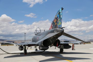 KONYA, TURKIYE - JUNE 30, 2022: Turkish Air Force McDonnell Douglas F-4E-2020 Terminator (4576) displayed at Konya Airport during Anatolian Eagle Air Force Exercise