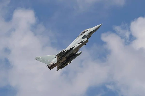 stock image KONYA, TURKIYE - JUNE 30, 2022: United Kingdom Royal Air Force Eurofighter Typhoon FGR.4 (444/BS135) take-off from Konya Airport during Anatolian Eagle Air Force Exercise