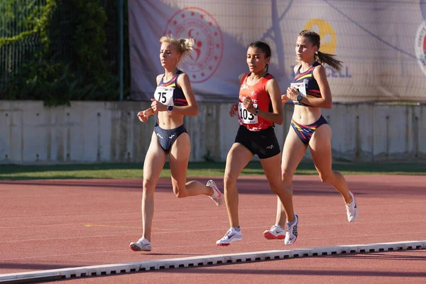 Denizli Turquía Julio 2022 Atletas Corriendo Durante Campeonato Balcánico Atletismo —  Fotos de Stock