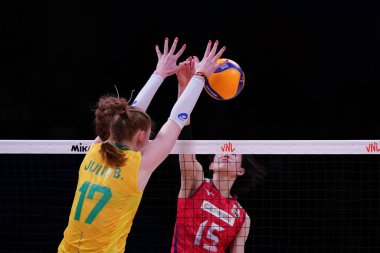 ANKARA, TURKIYE - 13 Temmuz 2022: Bergmann Julia Isabelle, Ankara Arena 'da oynanan Japonya vs Japonya VNL çeyrek final karşılaşmasında görev aldı