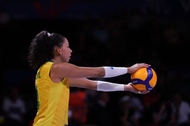 ANKARA, TURKIYE - 13 Temmuz 2022: Da Silva Ana Carolina in Brazil vs Japan VNL Quarter Final maçı Ankara Arena 'da
