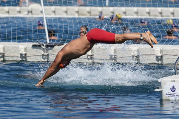 Istanbul Turkiye July 2022 Undefined Athlete Competing Swimming Race Maltepe — Stock Photo, Image