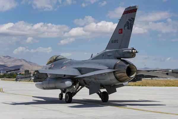 KONYA, TURKIYE - JUNE 30, 2022: Turkish Air Force General Dynamics F-16C Fighting Falcon (4R-71) taxiing in Konya Airport during Anatolian Eagle Air Force Exercise