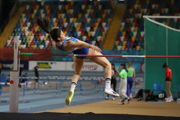Istanbul Turkey March 2022 Undefined Athletes High Jumping Balkan Athletic — 스톡 사진