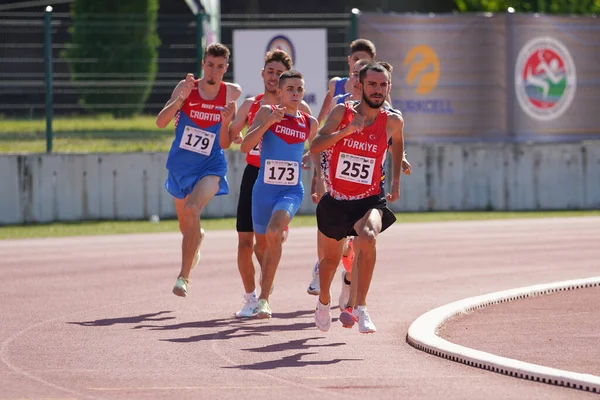 Denizli Turquía Julio 2022 Atletas Corriendo Durante Campeonato Balcánico Atletismo — Foto de Stock