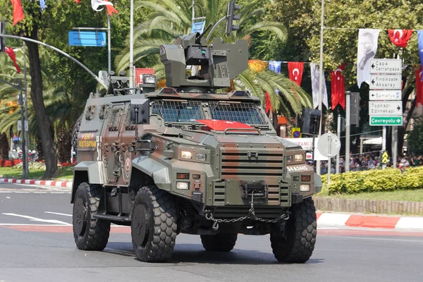 Istanbul Turkiye Sierpnia 2022 Parada Pojazdów Policyjnych Podczas 100 Rocznicy — Zdjęcie stockowe