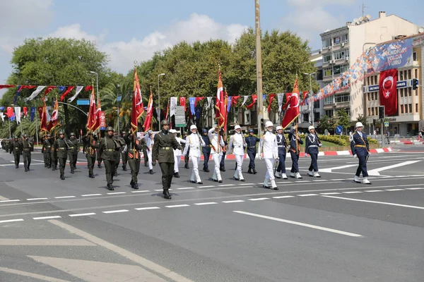 Стамбул Туркий Августа 2022 Года Марш Солдат Время 100 Летия — стоковое фото