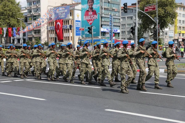 Стамбул Туркий Августа 2022 Года Марш Солдат Время 100 Летия — стоковое фото