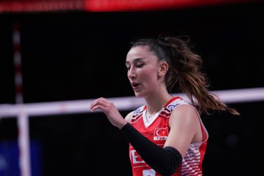 ANKARA, TURKIYE - 14 Temmuz 2022: Baladin Hande in Turkey vs Tayland VNL çeyrek final maçı Ankara Arena 'da
