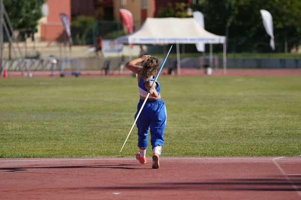 Denizli Turkiye July 2022 Undefined Athletes Javelin Throwing Balkan Athletics — 스톡 사진