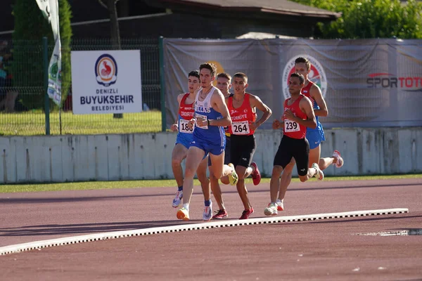Denizli Turchia Luglio 2022 Atleti Che Corrono Durante Campionati Balcanici — Foto Stock