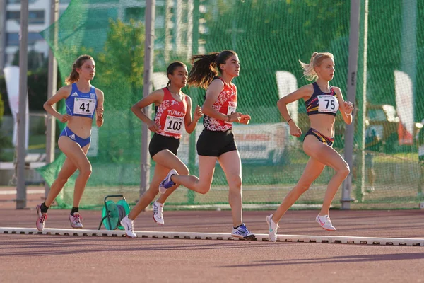 Denizli Turquía Julio 2022 Atletas Corriendo Durante Campeonato Atletismo Balcanes —  Fotos de Stock