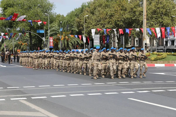 Istanbul Turkiye August 2022 Soldiers March 100Th Anniversary August Turkish — Photo