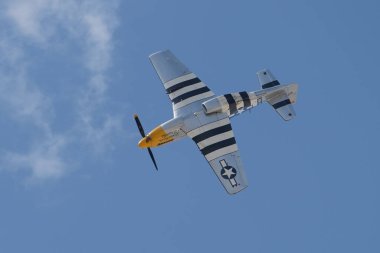 ESKISEHIR, TURKIYE - SEPTEMBER 18, 2022: M.S.O Air and Space Museum North American P-51D Mustang (44-73149) display in Sivrihisar SHG Airshow