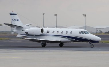 ISTANBUL, TURKIYE - OCTOBER 08, 2022: Lets Fly Cessna 560XL Citation Excel (560-5061) taxiing in Istanbul Ataturk Airport