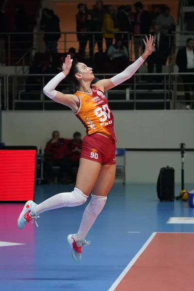 土耳其伊斯坦布尔 2022年12月10日 在Burhan Felek体育馆举行的Galatasaray Hdi Sigorta对Vakifbank Turkish Sultans League比赛之前 Fulden — 图库照片