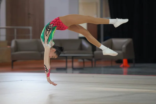 Istanbul Turkiye April 2023 Undefined Athlete Performs Aerobic Gymnastics Turkish — Stock Photo, Image
