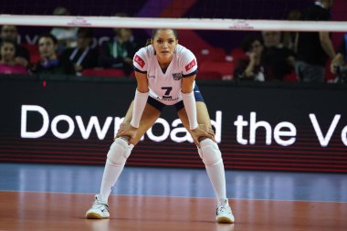 ANTALYA, TURKIYE - 17 Aralık 2022: Imoco Volley Conegliano 'da Nyeme Costa, Antalya Spor Salonu Dünya Voleybol Şampiyonası' nda Gerdau Minas 5.