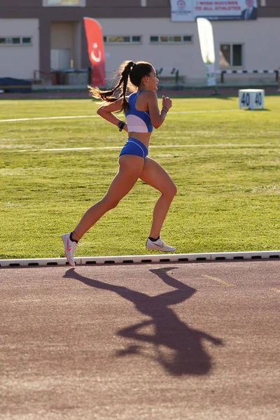 Denizli Turchia Luglio 2022 Atleta Non Definito Corsa Durante Campionati — Foto Stock