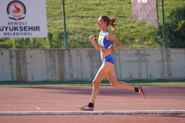 Denizli Turchia Luglio 2022 Atleta Non Definito Corsa Durante Campionati — Foto Stock