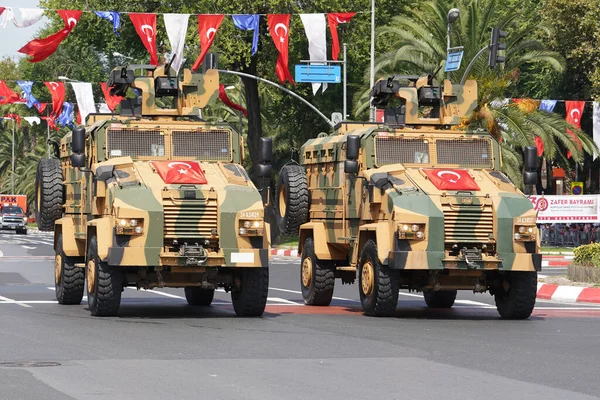 Istanbul Turkiye Sierpnia 2022 Parada Pojazdów Policyjnych Podczas 100 Rocznicy — Zdjęcie stockowe