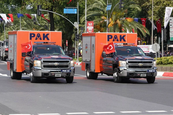 Istanbul Turkiye Αυγουστου 2022 Παρέλαση Αστυνομικών Οχημάτων Κατά Διάρκεια Της — Φωτογραφία Αρχείου